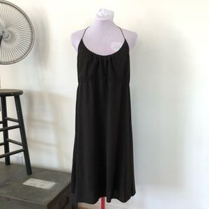 Theory - Black Halterneck String-Tie Dress